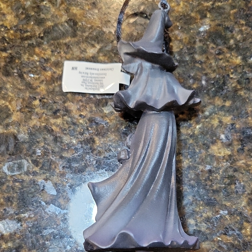Cracker Barrel Silver/Black Witch Ornament - Picture 4 of 7